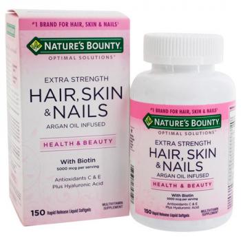Nature's Bounty Optimal Solutions Hair, Skin and Nails Extra Strength 150 капсул с быстрым высвобождением