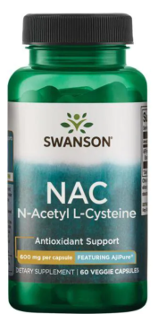 Swanson NAC N-Acetyl L-Cysteine (N-ацетил L-цистеин - содержит AjiPure) 600 мг 60 капсул