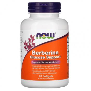 NOW Berberine Glucose Support (Берберин Поддержка Глюкозы) 90 гелевых капсул