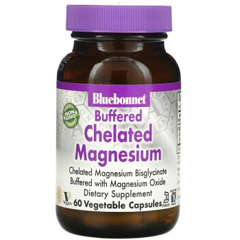 Bluebonnet Nutrition Buffered Chelated Magnesium (Буферизованный хелатный магний) 60 растительных капсул