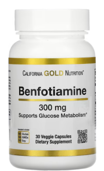 California Gold Nutrition Benfotiamine (Бенфотиамин) 300 мг 30 капсул