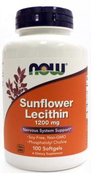 NOW Sunflower Lecithin (Лецитин из подсолнечника) 1200 мг 100 капсул