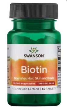 Swanson Biotin Timed-Release (Биотин с замедленным высвобождением) 10000 мкг 60 таблеток