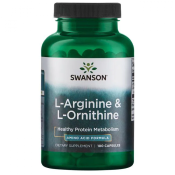 Swanson L-Arginine & L-Ornithine (L-аргинин и L-орнитин) 100 капсул