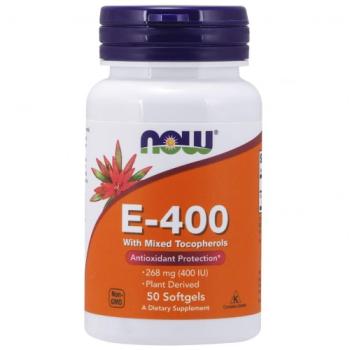 NOW Natural E-400 with Mixed Tocopherols (Натуральный Витамин Е Смесь Токоферолов) 268 мг (400 МЕ) 50 капсул