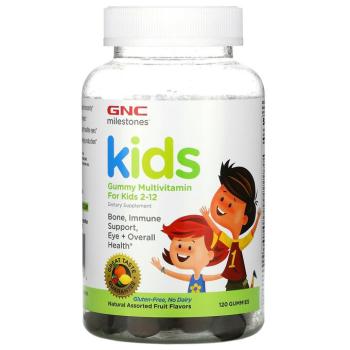 GNC Milestones Kids Gummi Multivitamin (жевательные мультивитамины для детей 2–12 лет) ассорти из натуральных фруктов 120 жевательных конфет
