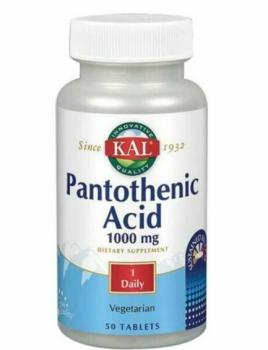 KAL Pantothenic Acid Sustained Release (витамин В-5 пантотеновая кислота медленного высвобождения) 1000 мг 50 таблеток