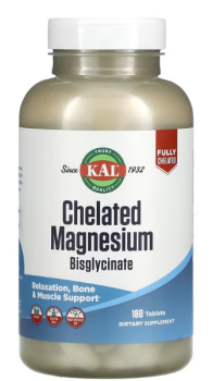 KAL Chelated Magnesium Bisglycinate (Хелатный бисглицинат магния) 180 таблеток