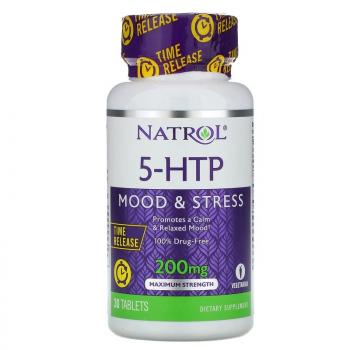 Natrol 5-HTP Time Release Maximum Strength (медленное высвобождение максимальная сила) 200 мг 30 таблеток