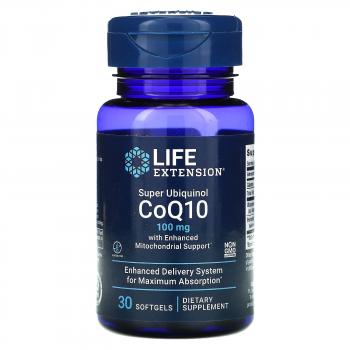 Life Extension Super Ubiquinol CoQ10 для поддержки митохондрий 100 мг 30 капсул