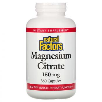 Natural Factors Magnesiun Citrate (Цитрат магния) 150 мг 360 капсул