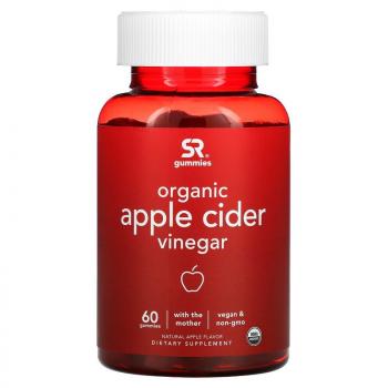 Sports Research Organic Apple Cider Vinegar (органический яблочный уксус c уксусной маткой) натуральное яблоко 60 жевательных таблеток