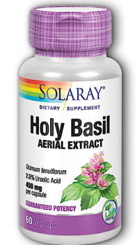 Solaray Guaranteed Potency Holy Basil Aerial Extract (Экстракт священного базилика) 450 мг 60 капсул