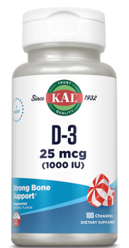 KAL D-3 1000 IU (Витамин D-3) перечная мята 1000 МЕ 100 жевательных таблеток