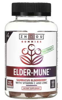 Zhou Nutrition Max Strength Elder-Mune Sambucus Elderberry (усилитель иммунной системы) 60 жевательных таблеток