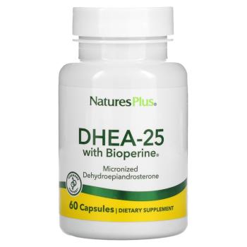NaturesPlus DHEA-25 с Bioperine 60 капсул