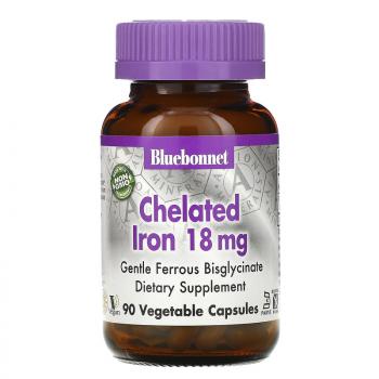 Bluebonnet Nutrition Chelated Iron (железо в хелатной форме)18 мг 90 капсул