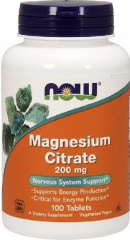 NOW Magnesium Citrate (Магния цитрат) 200 мг 100 таблеток