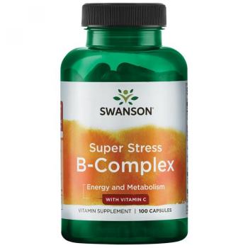Swanson Super Stress B-Complex with Vitamin C (комплекс B с витамином C) 100 капсул