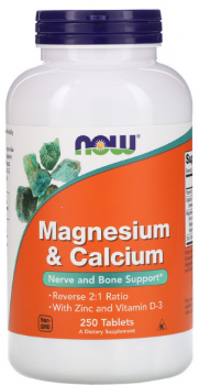 NOW Magnesium & Calcium (Магний и Кальций) 250 таблеток
