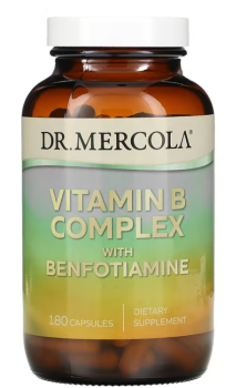 Dr. Mercola Vitamin B Complex with Benfotiamine (Комплекс витаминов группы В с бенфотиамином) 180 капсул