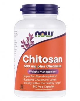 NOW Chitosan 500 мг plus Chromium (Хитозан) 240 капсул