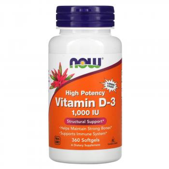 NOW Vitamin D-3 1000 IU 360 капсул