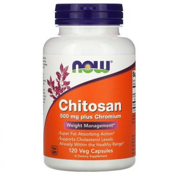 NOW Chitosan Plus Chromium (хитозан с хромом) 500 мг 120 капсул