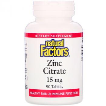 Natural Factors Zinc Citrate (Цитрат цинка) 15 мг 90 таблеток