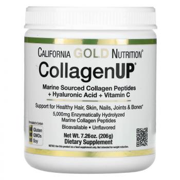 California Gold Nutrition CollagenUP (морской коллаген с гиалуроновой кислотой и витамином С) без вкуса 206 гр