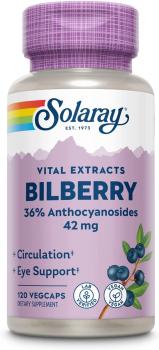 Solaray Guaranteed Potency Bilberry Berry Extract (Экстракт ягод черники) 42 мг 120 капсул