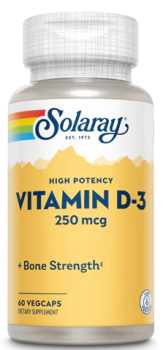 Solaray High Potency Vitamin D-3 (Высокоэффективный витамин D-3) 250 мкг 60 вег капсул