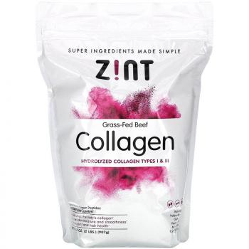Zint Grass-Fed Beef Collagen Hydrolyzed Collagen Types I & III (Коллаген из говядины травяного откорма гидролизованный коллаген I и III типа) 907 г