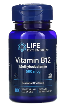 Life Extension Vitamin B12 Methylcobalamin (Метилкобаламин B12) 500 мкг 100 вег. пастилок, СРОК ГОДНОСТИ 11/2023