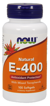 NOW Natural E-400 with Mixed Tocopherols (Натуральный Витамин Е Смесь Токоферолов) 268 мг (400 МЕ) 100 капсул