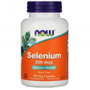 NOW Selenium (Селениум) 200 мкг 180 капсул