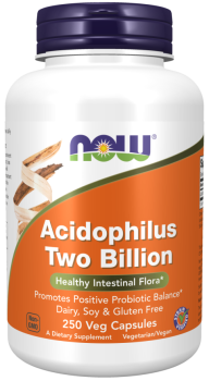 NOW Acidophilus Two Billion (ацидофильные бактерии 2 миллиарда КОЕ) 250 вег капсул