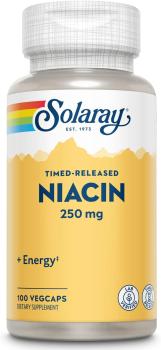 Solaray Niacin Timed Release (Ниацин замедленного высвобождения) 250 мг 100 капсул
