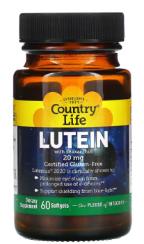 Country Life Lutein With Zeaxanthin (Лютеин с зеаксантином) 20 мг 60 капсул