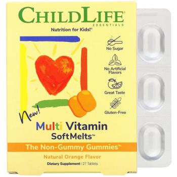ChildLife Multi Vitamin SoftMelts (Мультивитамины для детей) со вкусом натурального апельсина 27 таблеток