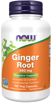 NOW Ginger Root (Корень имбиря) 550 мг 100 вег капсул