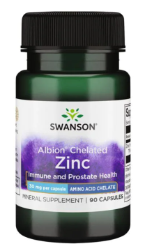 Swanson Albion Chelated Zinc (Хелатный цинк) 30 мг 90 капсул