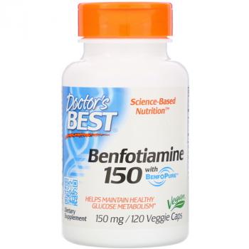 Doctor's Best Benfotiamine with BenfoPure (бенфотиамин с BenfoPure) 150 мг 120 капсул