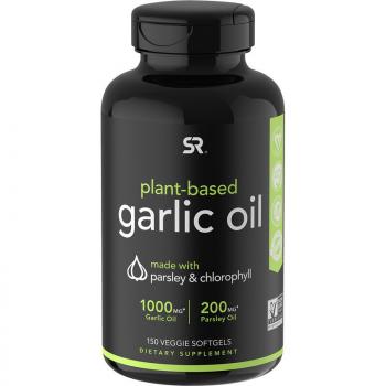 Sports Research Plant-Based Garlic Oil with Parsley & Chlorophyll (чесночное масло с петрушкой и хлорофиллом из растительного сырья) 150 капсул