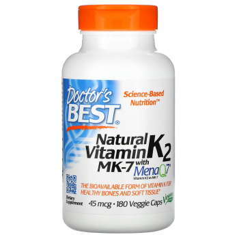 Doctor's Best Natural Vitamin K2 MK-7 MenaQ7 (Натуральный витамин K2 MK-7 с MenaQ7) 45 мкг 180 капсул