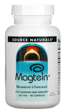Source Naturals Magtein Magnesium L-Threonate (Магтеин L-треонат магния) 667 мг 90 капсул