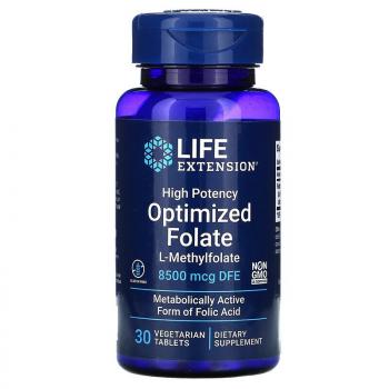 Life Extension High Potency Optimized Folate 8500 mcg 30 вегетарианских таблеток