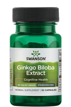 Swanson Ginkgo Biloba Extract Standardized (экстракт гинкго двулопастного - стандартизированный) 60 мг 30 капсул
