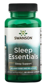 Swanson Sleep Essentials Includes Gaba and Melatonin (Основы сна включают ГАМК и мелатонин) 60 вег капсул