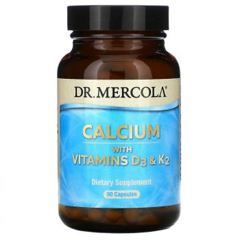 Dr. Mercola Calcium with Vitamins D3 & K2 (кальций с витаминами D3 и К2) 90 капсул